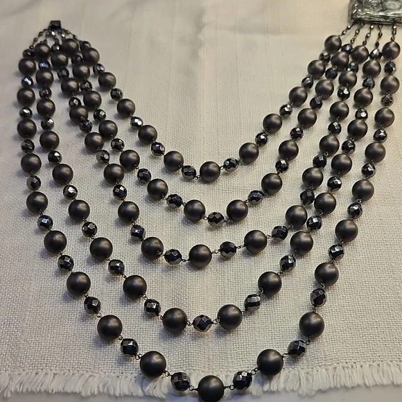 Giorgio Armani Black Multi-Strand Necklace